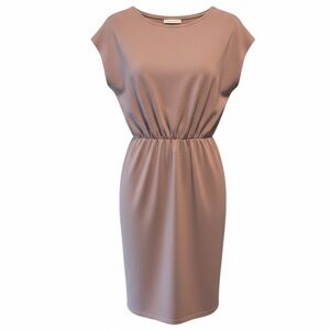 SPANX AirEssentials Faux Tuck Gathered Waist Dress Taupe Size Large NWT